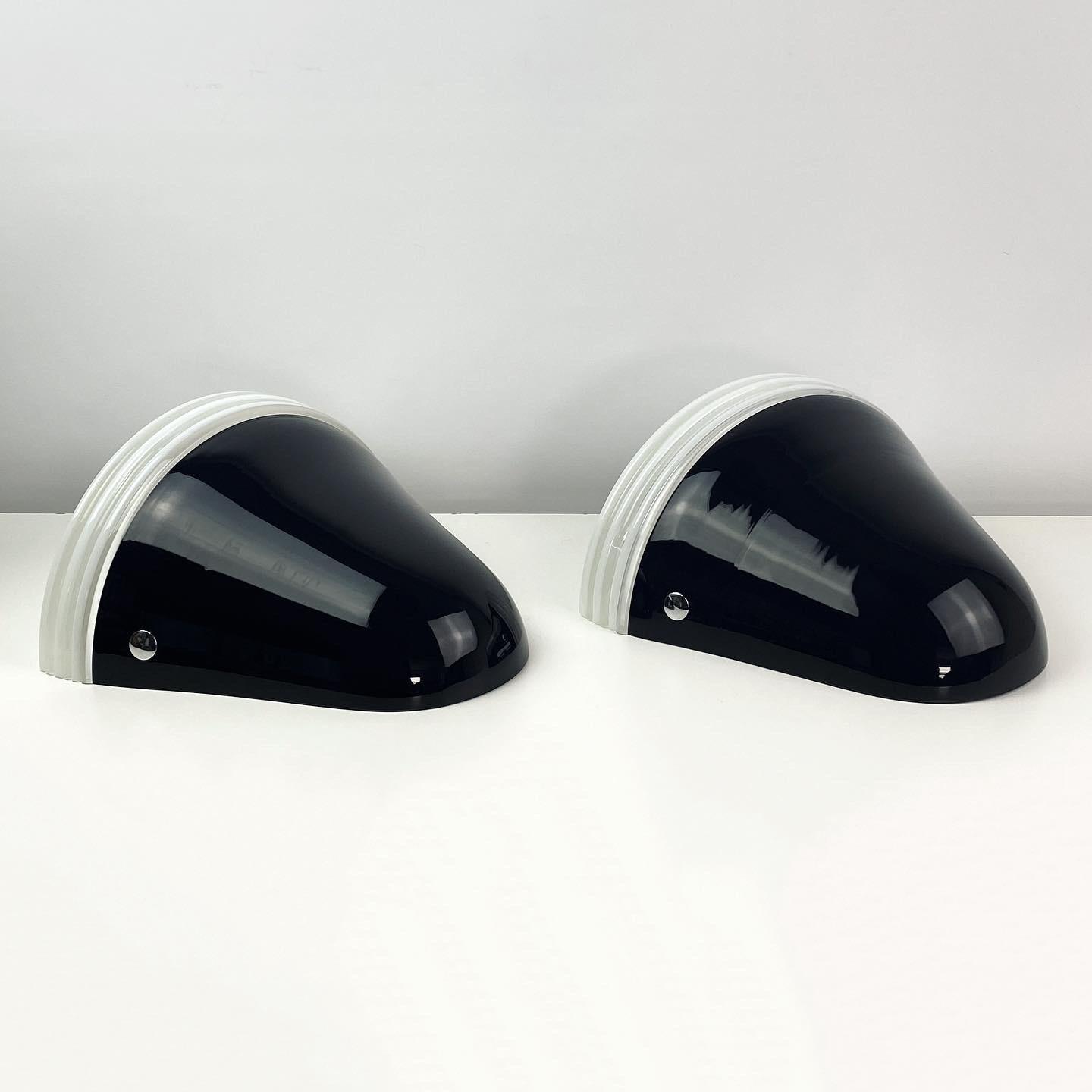 Leucos Murano Glass Lamp Sconce Pair