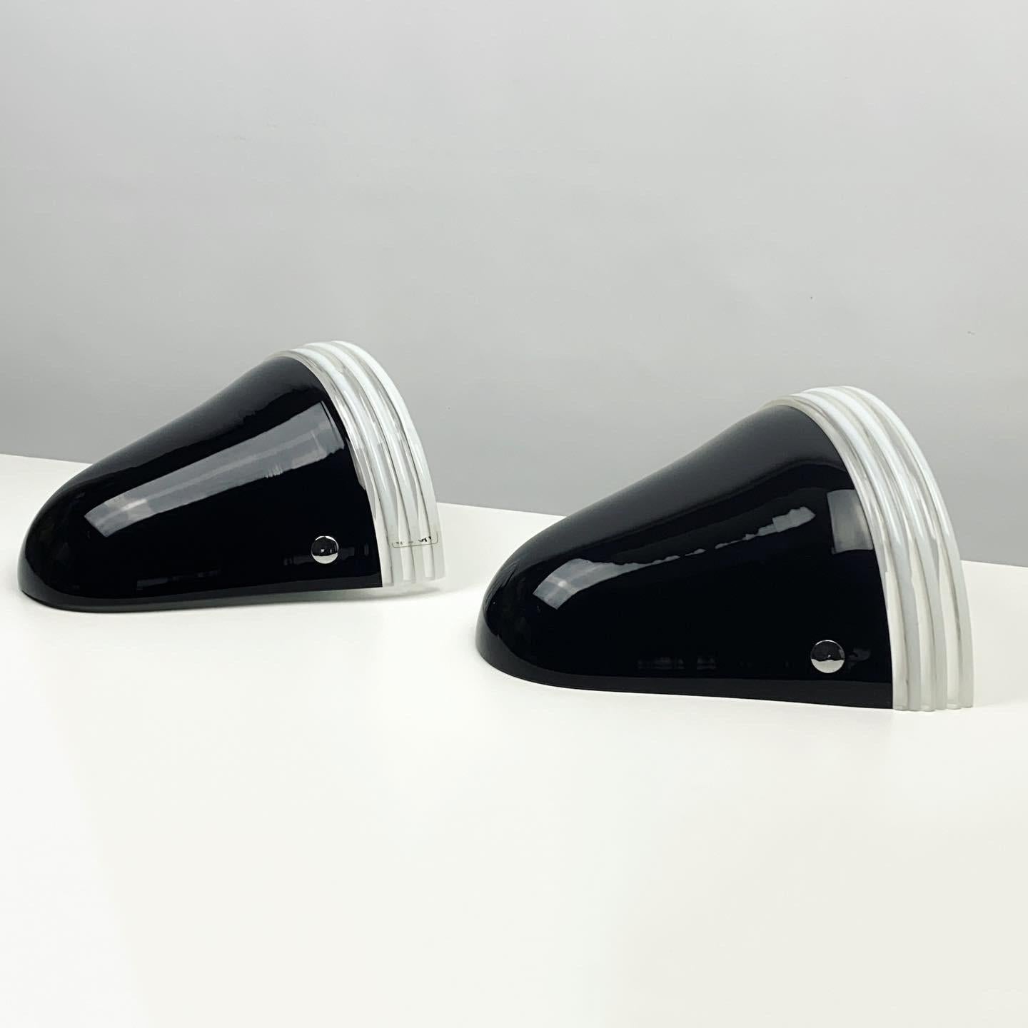 Leucos Murano Glass Lamp Sconce Pair