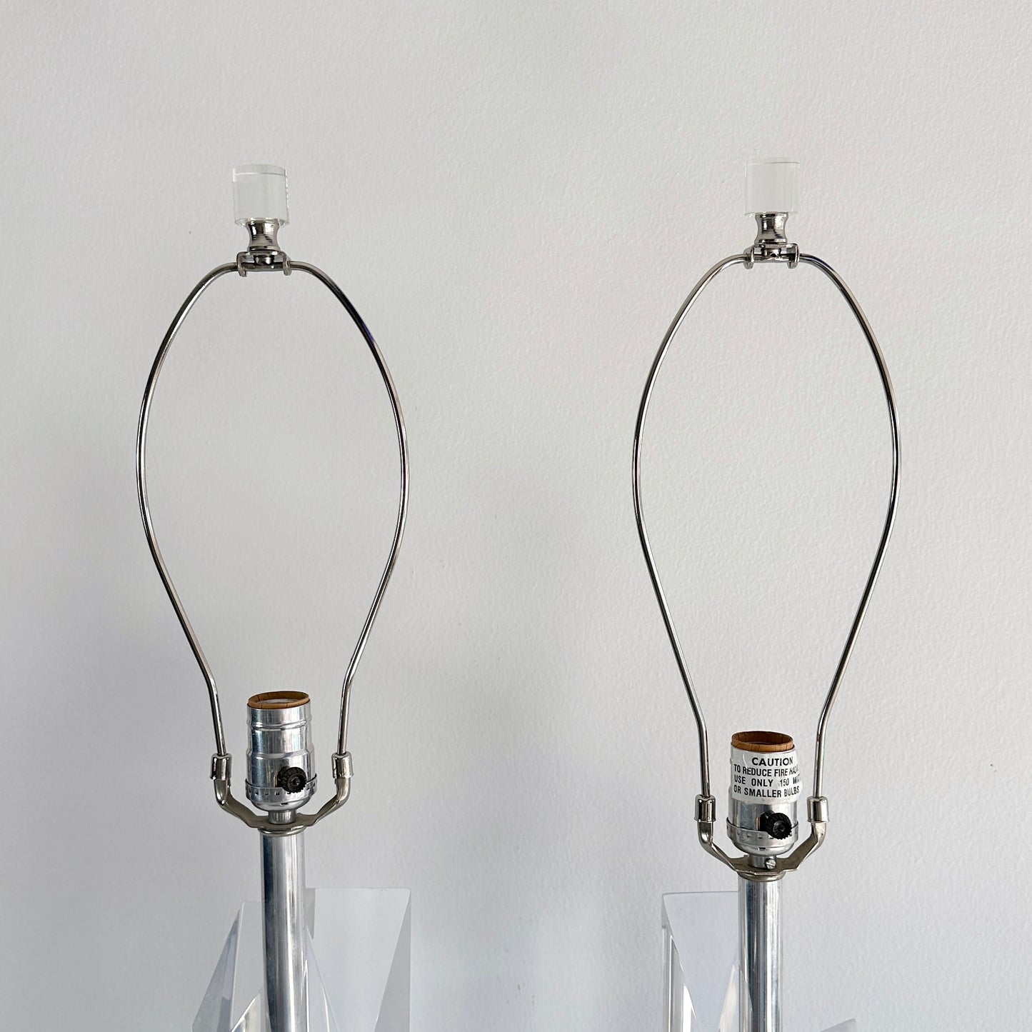 Mid-Century Astrolite Lucite Prisms Lamps- A Pair