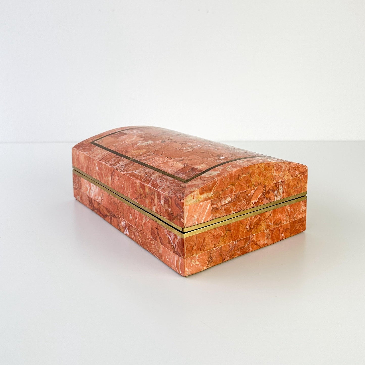 Maitland Smith Stone and Brass Lidded Box
