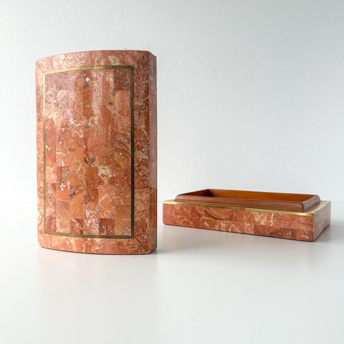 Maitland Smith Stone and Brass Lidded Box