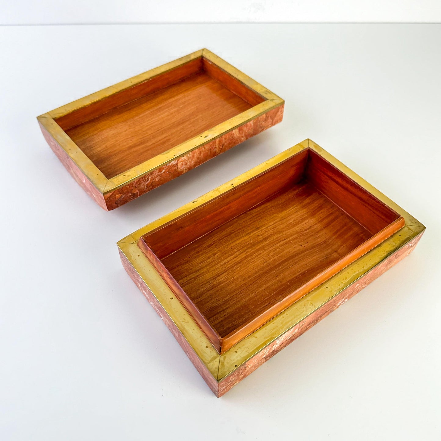 Maitland Smith Stone and Brass Lidded Box