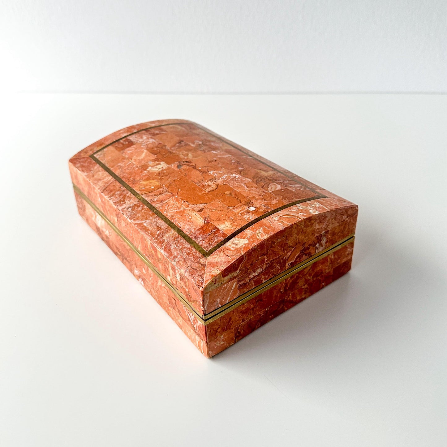 Maitland Smith Stone and Brass Lidded Box