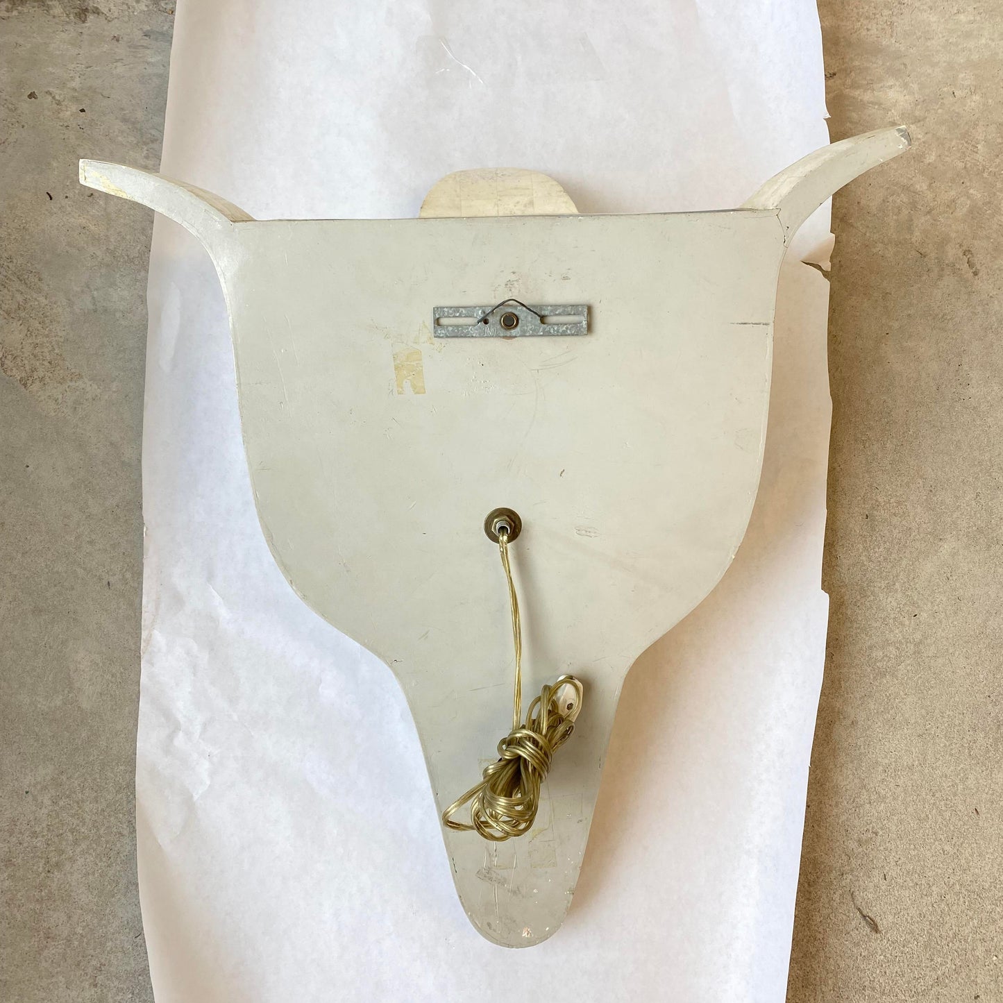 Maitland Smith Style Inlaid Marble Stone and Brass Wall Sconce Lamp
