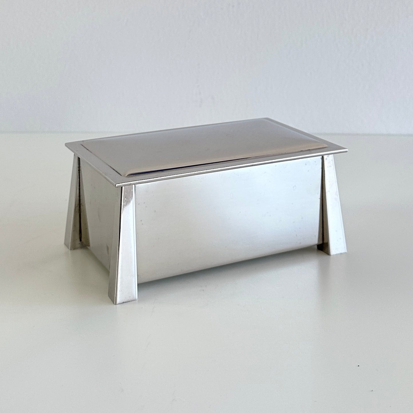 Early 20th Century Art Deco Nickel Silver Trinket Box