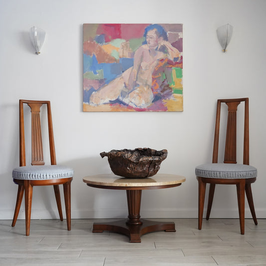 Vintage Modernist Abstract Nude Painting