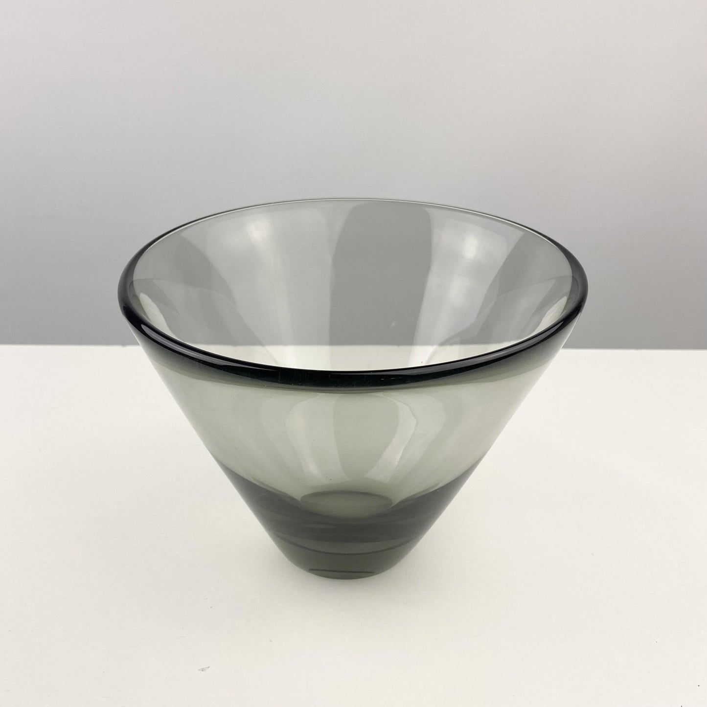 Per Lutken Holmegaard Smoked Glass Slanted Bowl
