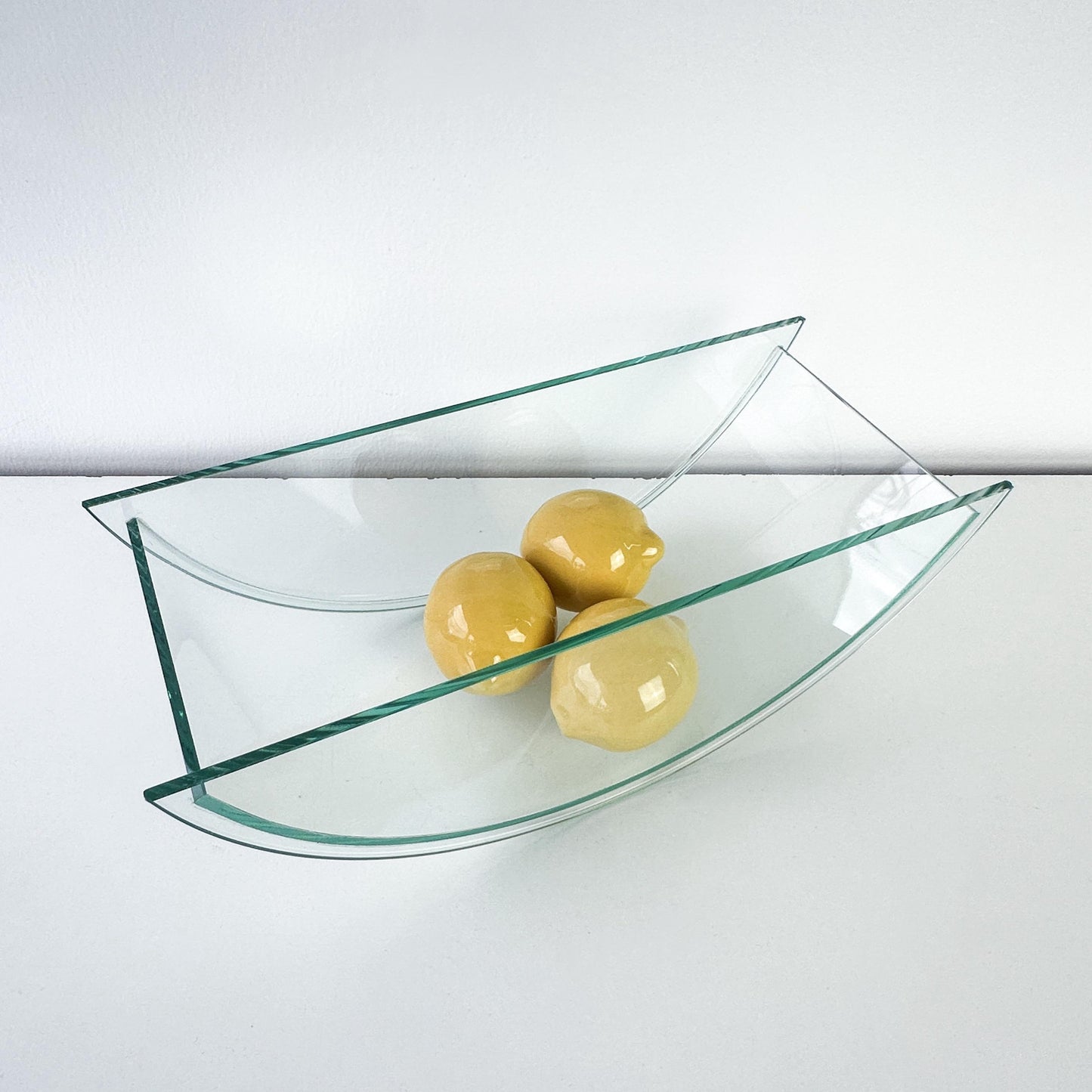 Vintage Postmodern Counterweight Glass Vase or Fruit Bowl