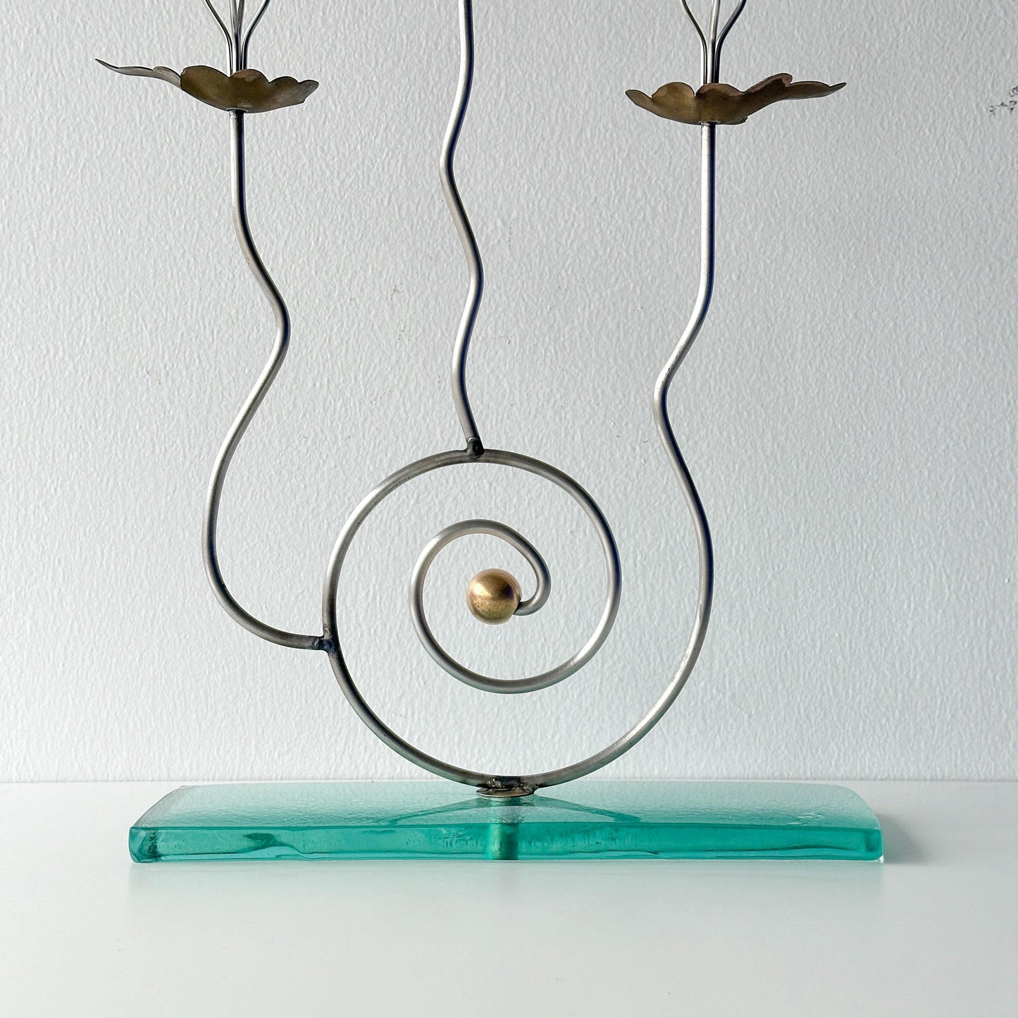 Postmodern Tony Evans(1942-2009) Three Candle Candelabra