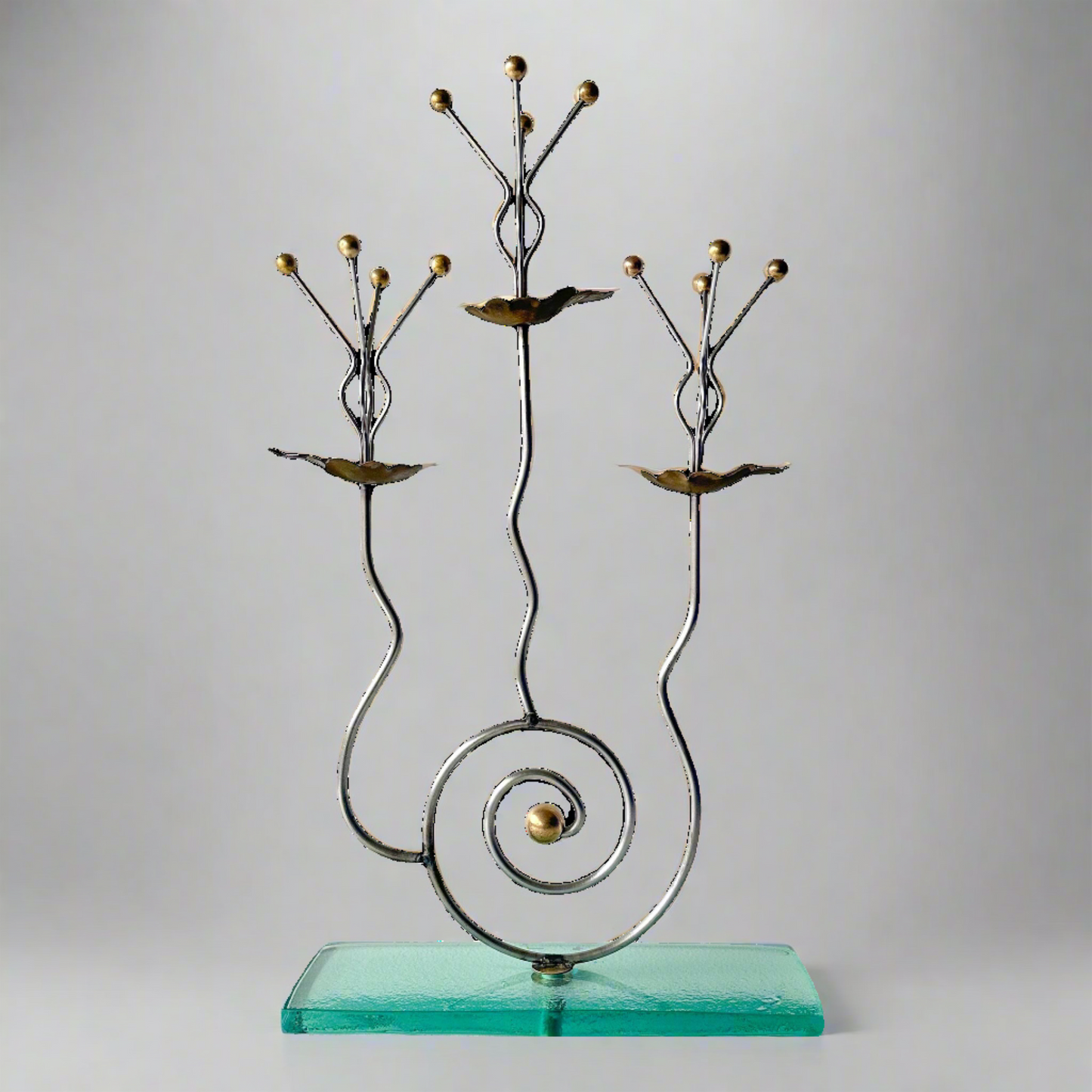 Postmodern Tony Evans(1942-2009) Three Candle Candelabra