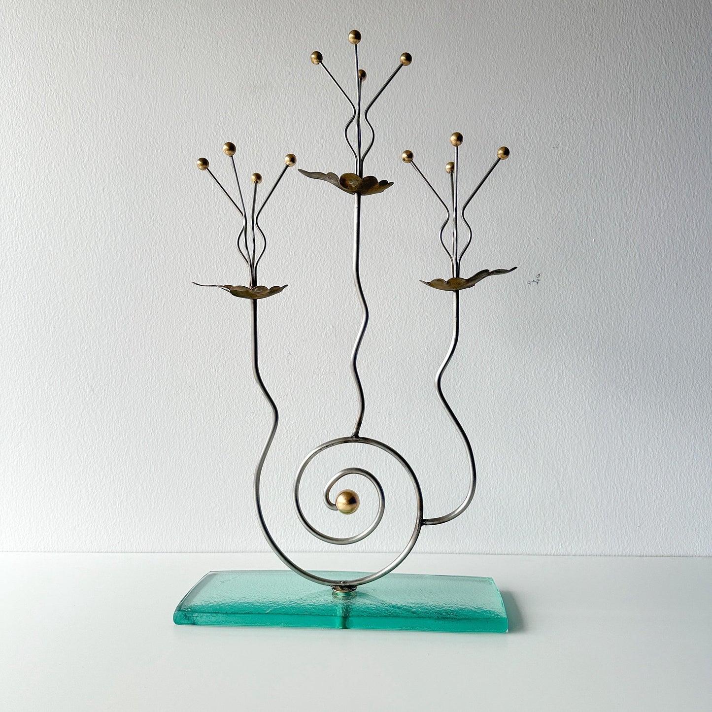Postmodern Tony Evans(1942-2009) Three Candle Candelabra