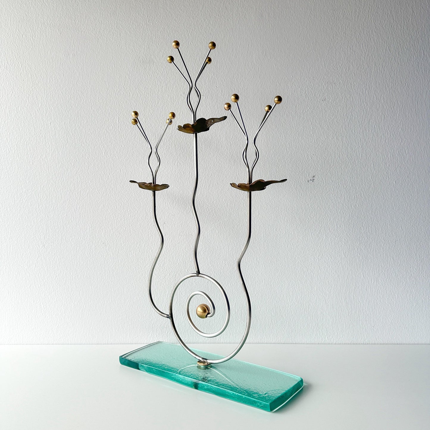 Postmodern Tony Evans(1942-2009) Three Candle Candelabra