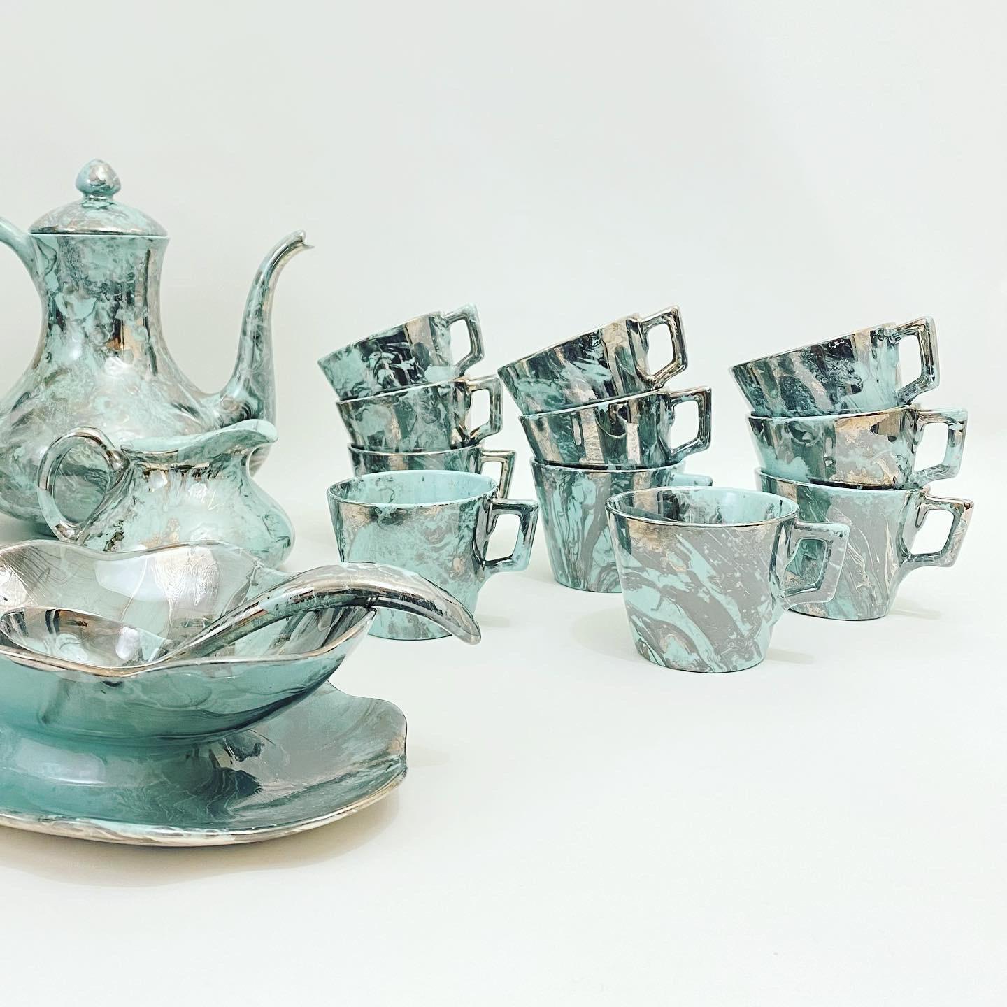 Sascha Brastoff "Surf Ballet" Tea & Coffee Service for 12 and Serving Set- 33 Piece Total