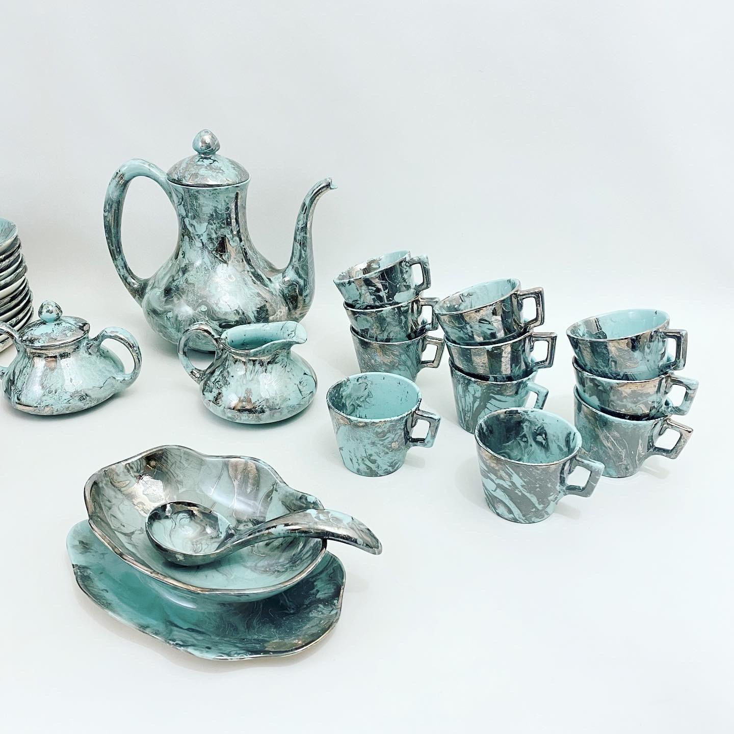 Sascha Brastoff "Surf Ballet" Tea & Coffee Service for 12 and Serving Set- 33 Piece Total