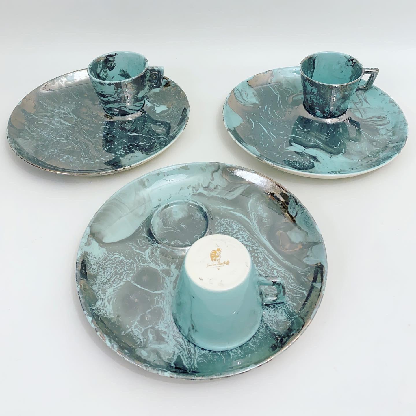 Sascha Brastoff "Surf Ballet" Tea & Coffee Service for 12 and Serving Set- 33 Piece Total