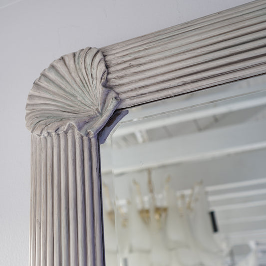 Vintage Pencil Reed Bamboo Shell Mirror