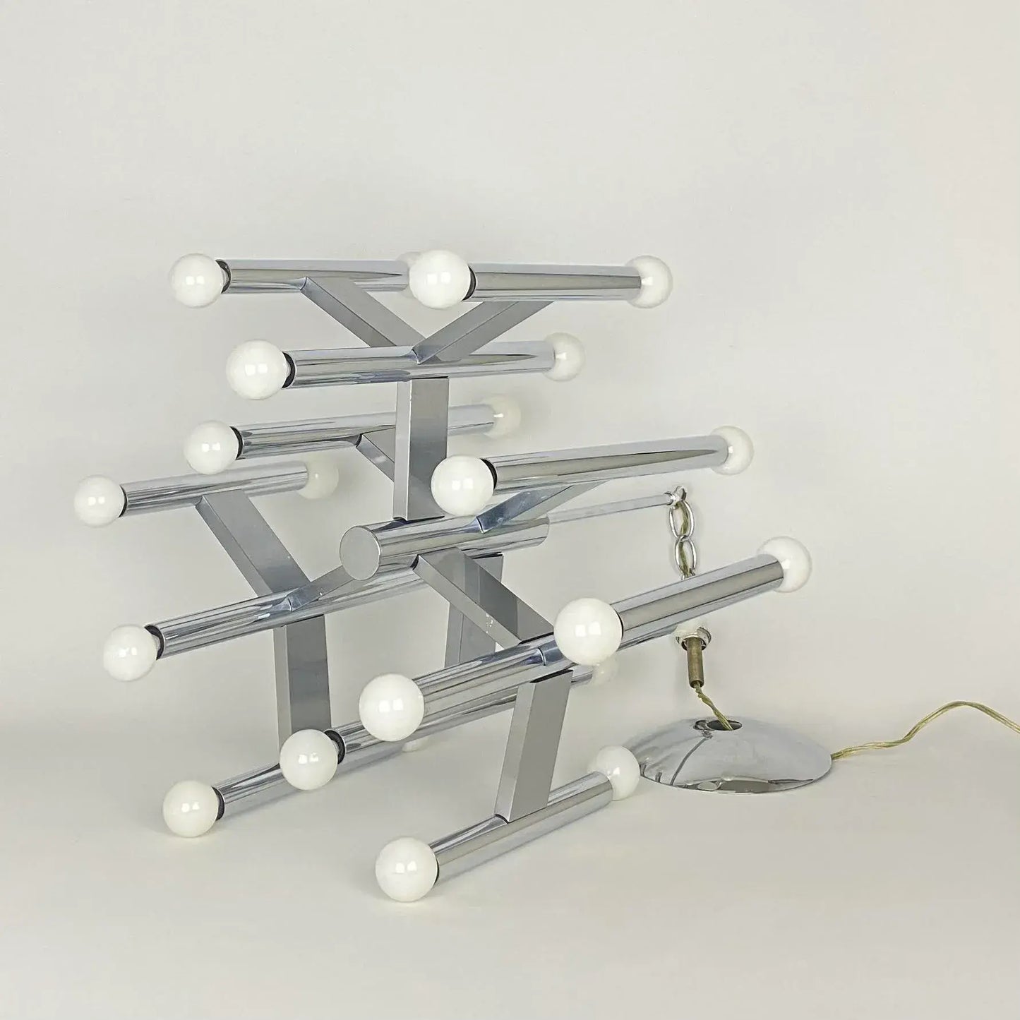Robert Sonneman 24 Bulb Chrome Chandelier, 1970s