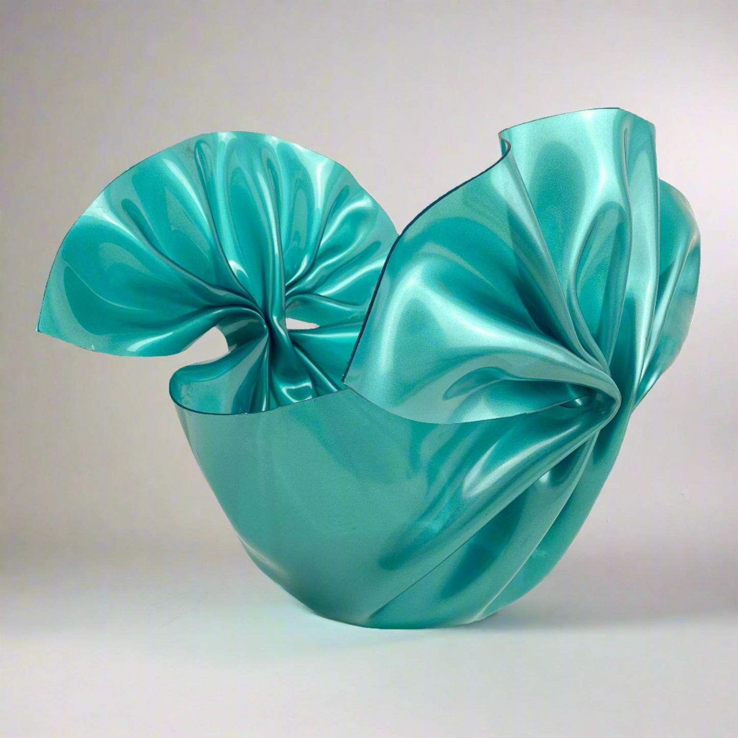 C T Designs Teal Bow Lucite Decorative Bowl