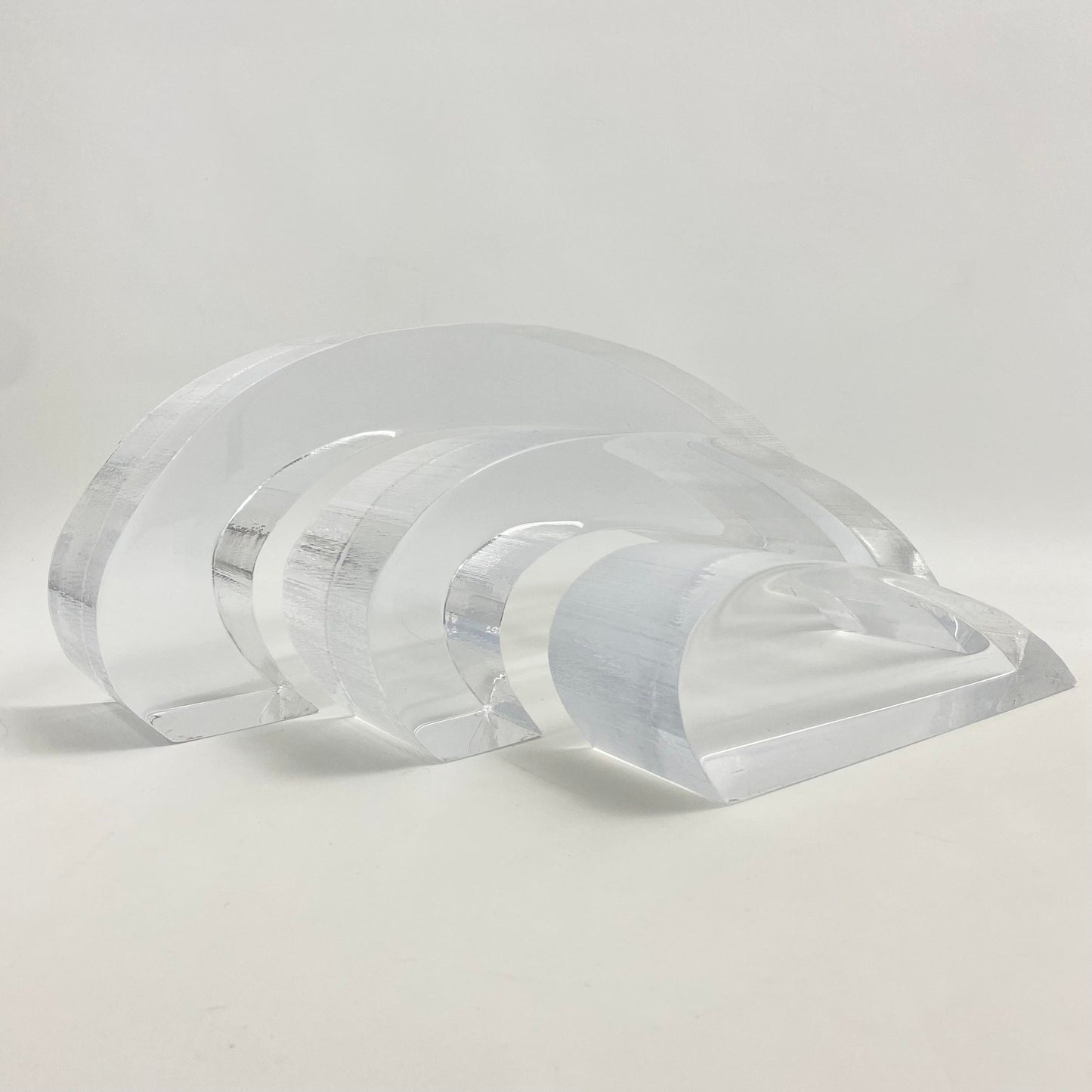 3 Piece Lucite Rainbow Table Puzzle Sculpture