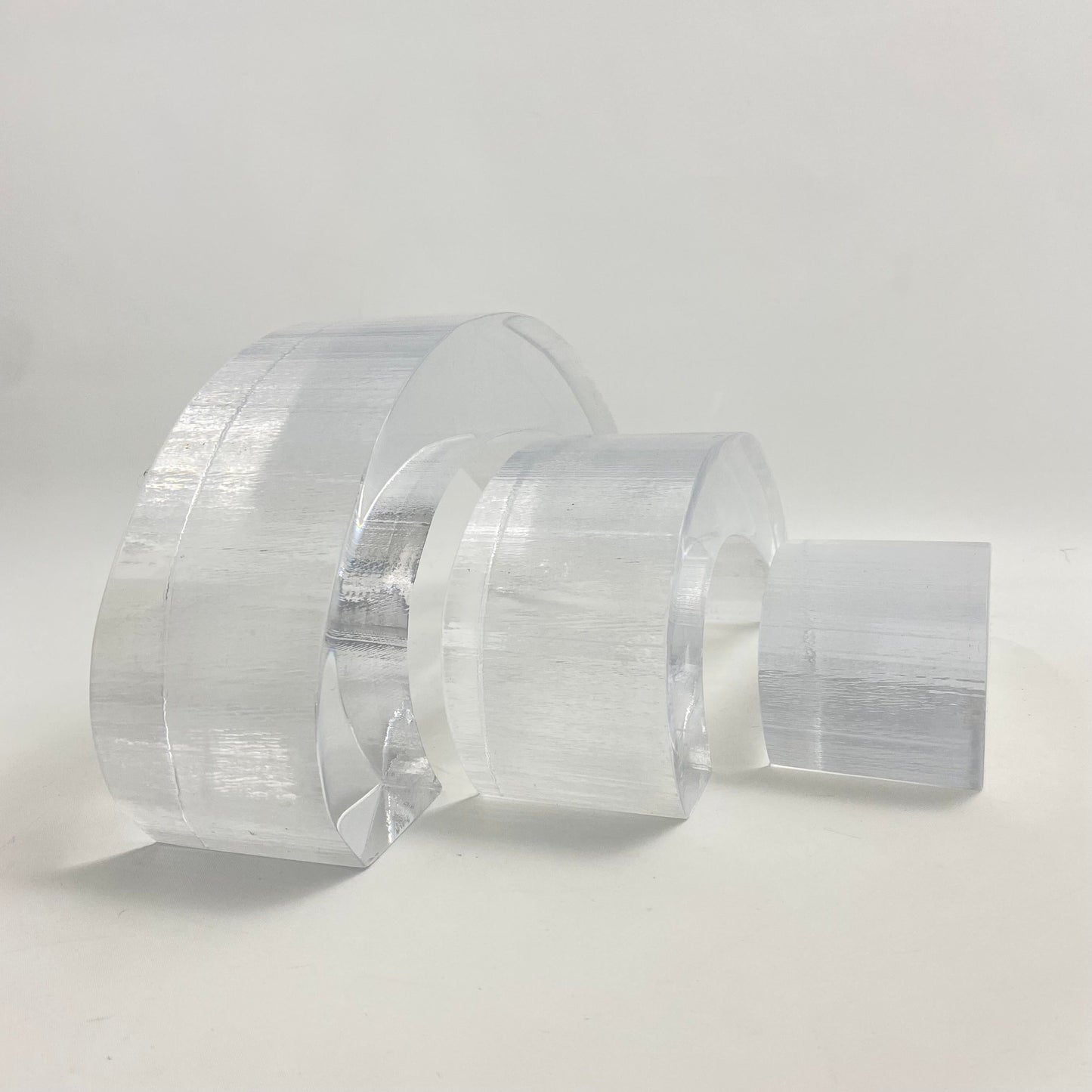 3 Piece Lucite Rainbow Table Puzzle Sculpture