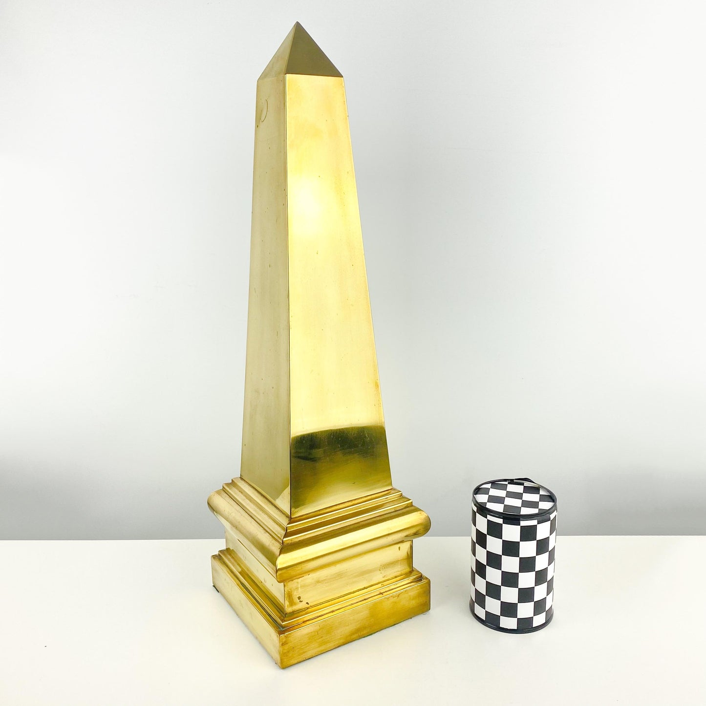 Mid-Century Large Brass Obelisk