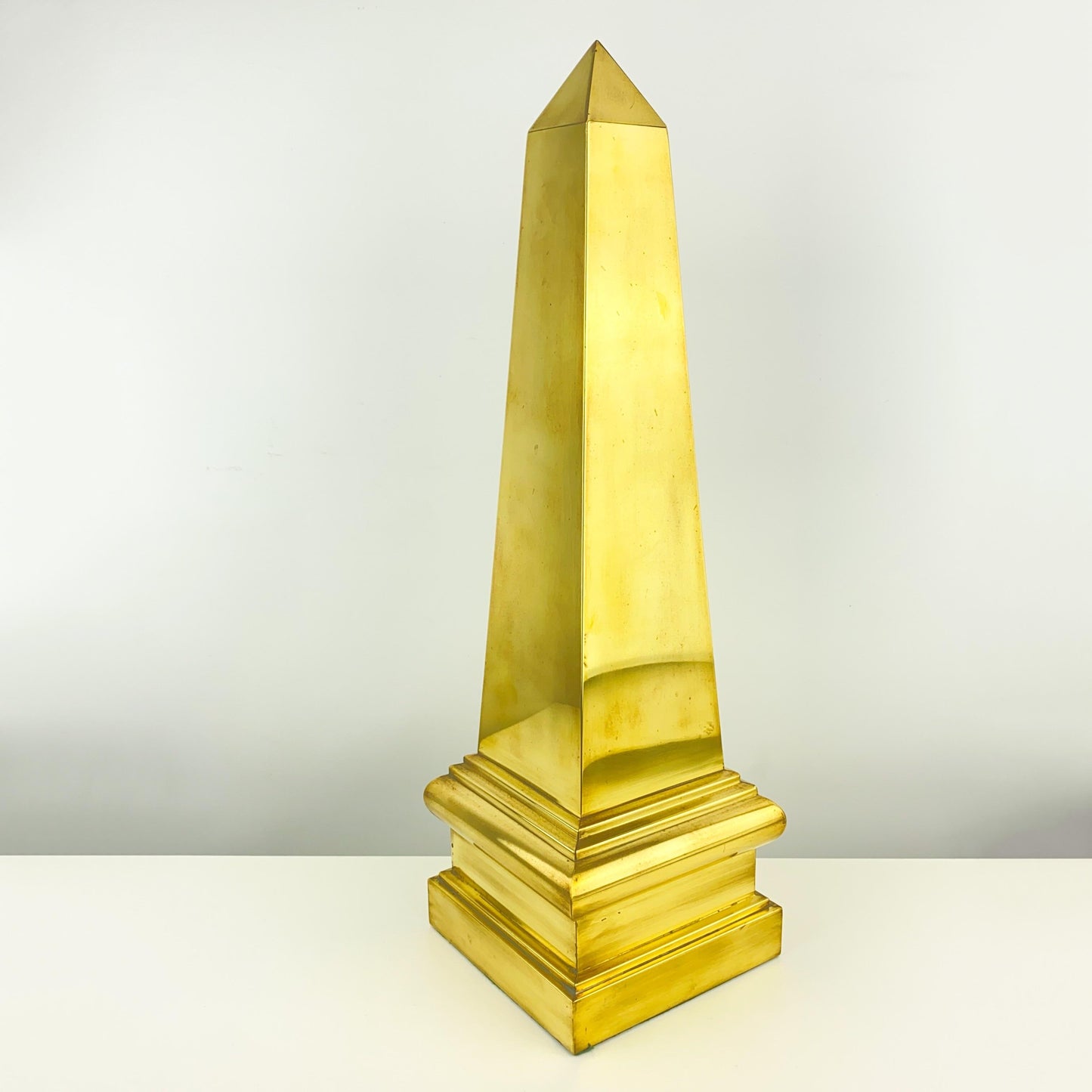 Mid-Century Large Brass Obelisk