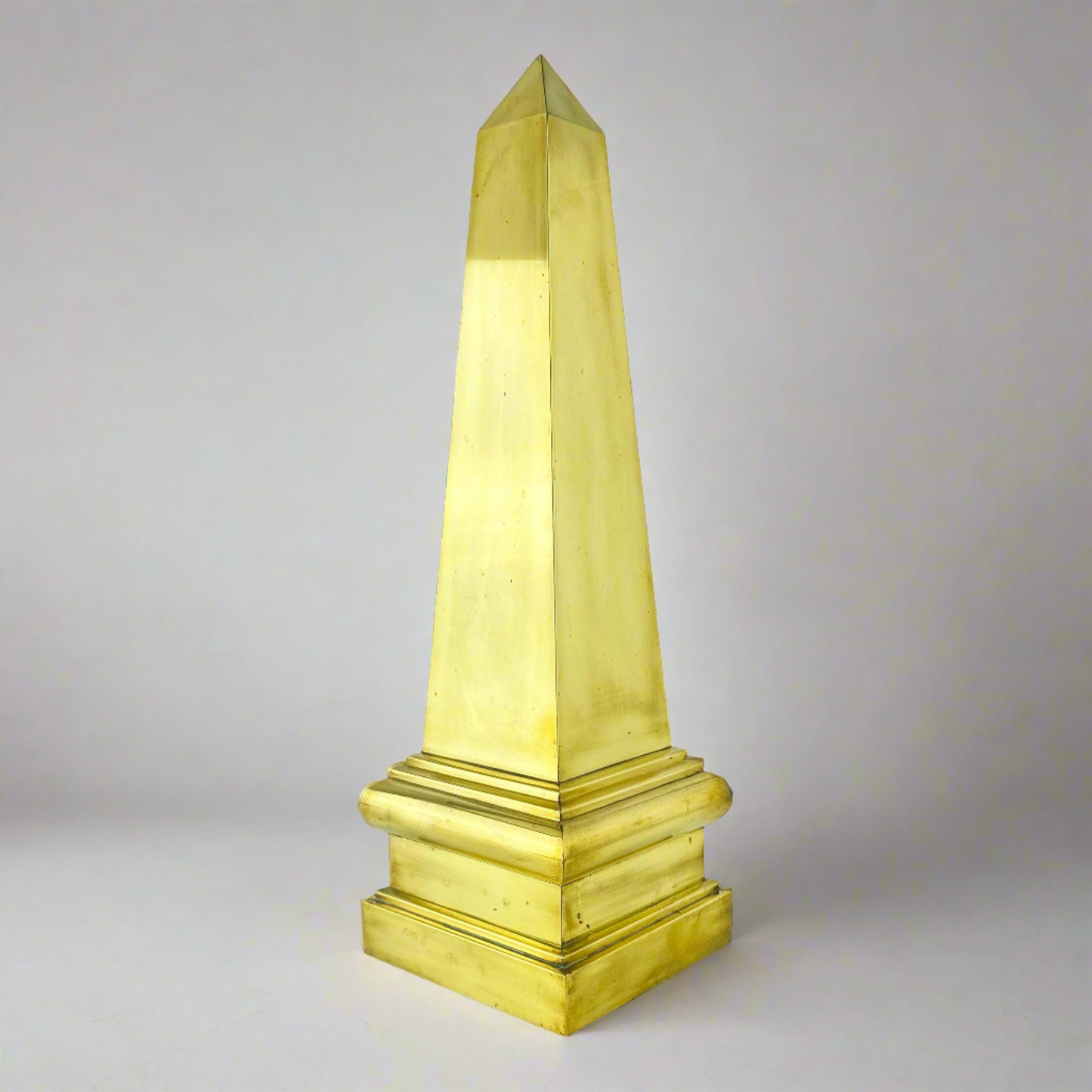 Mid-Century Large Brass Obelisk
