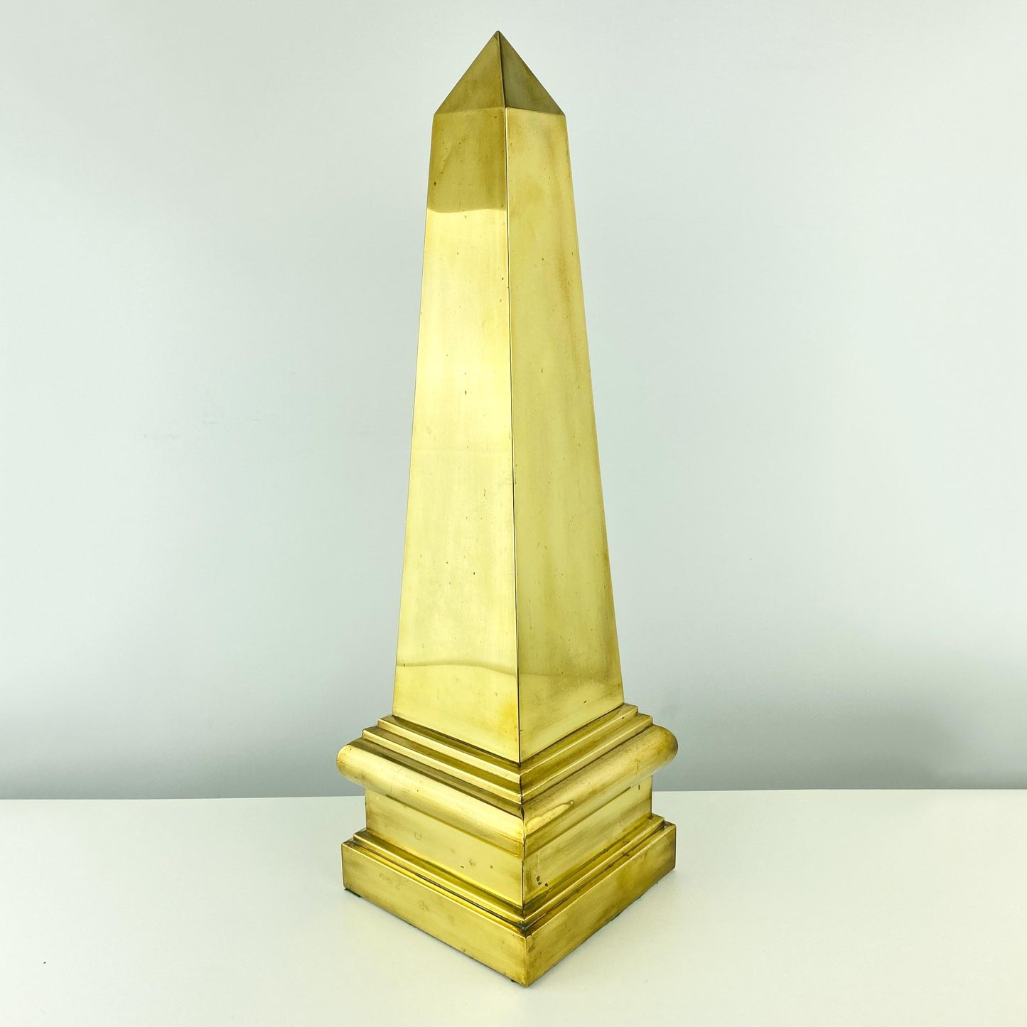 Mid-Century Large Brass Obelisk