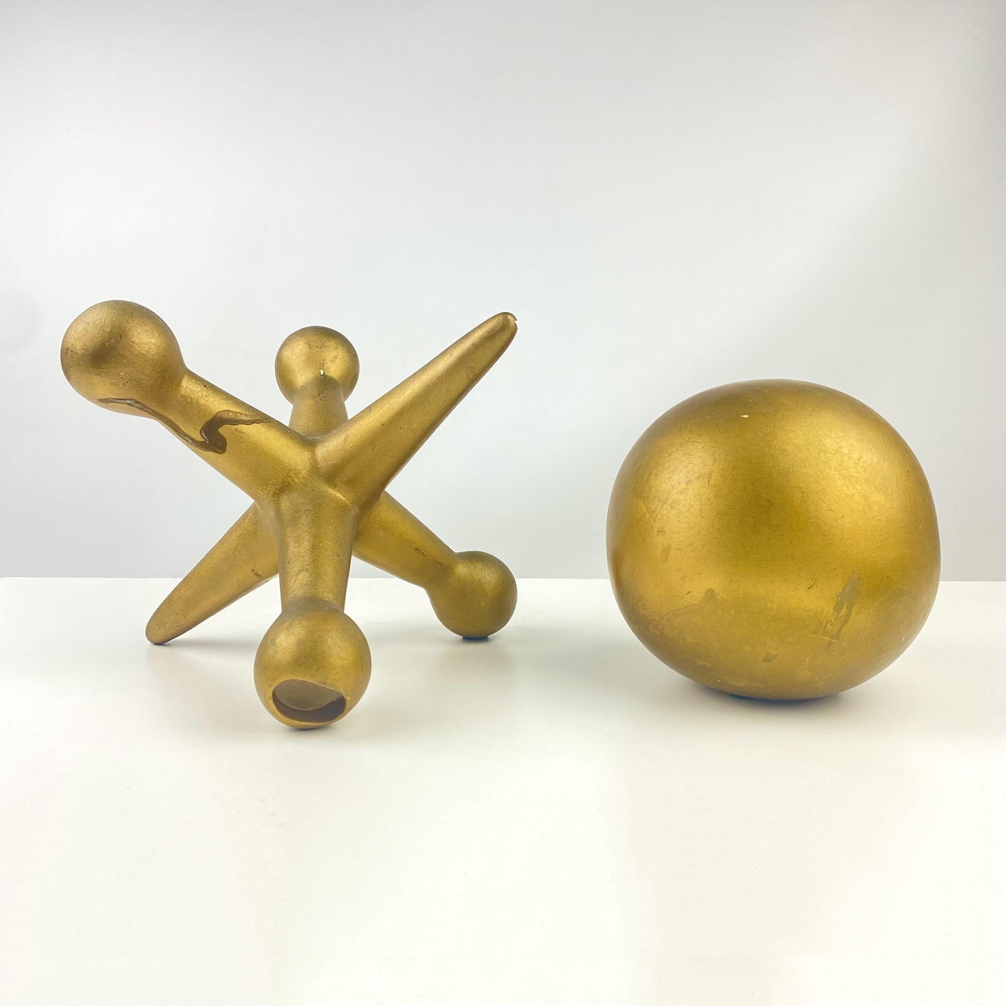 Mid Century Modern Jack and Marble Oversized Ceramic Objects