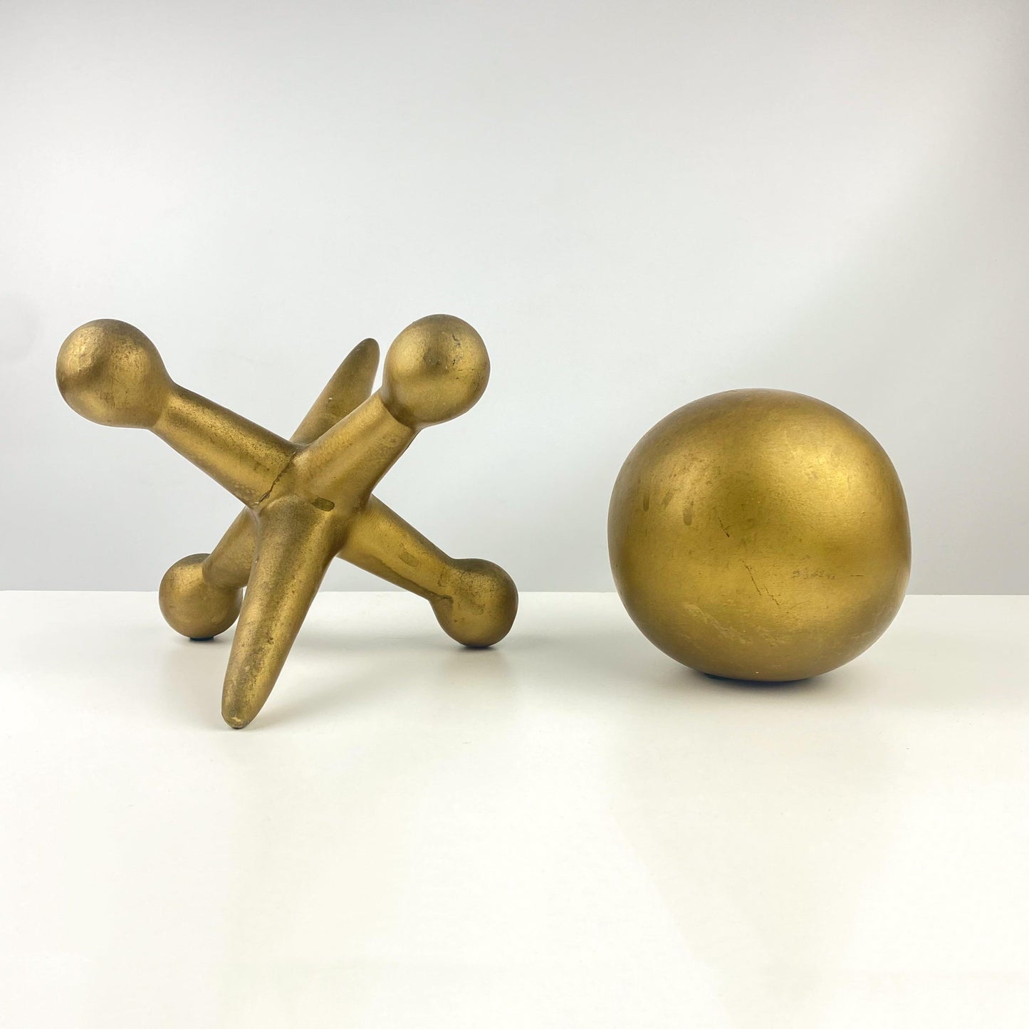 Mid Century Modern Jack and Marble Oversized Ceramic Objects
