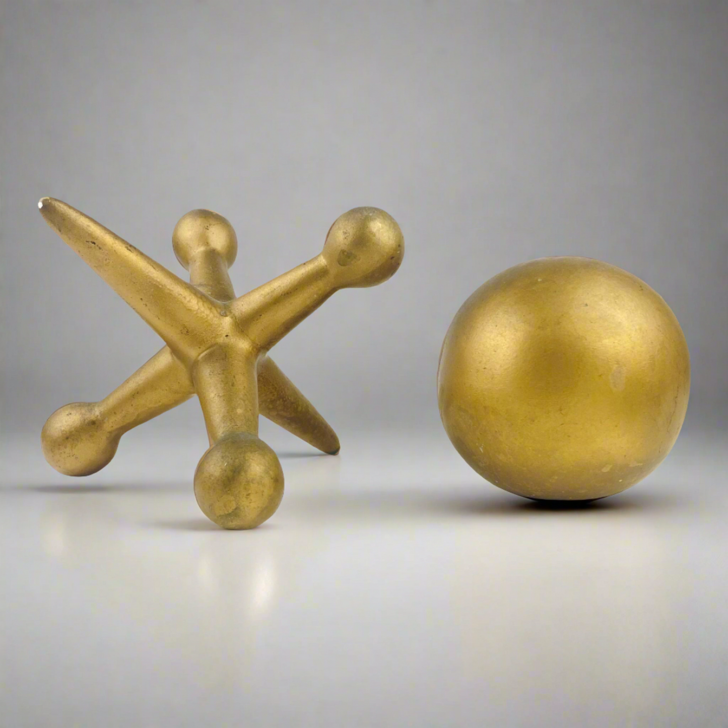 Mid Century Modern Jack and Marble Oversized Ceramic Objects