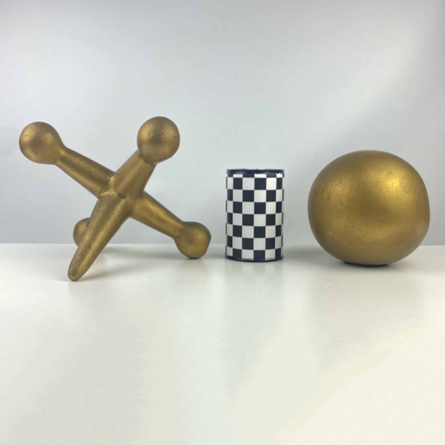 Mid Century Modern Jack and Marble Oversized Ceramic Objects