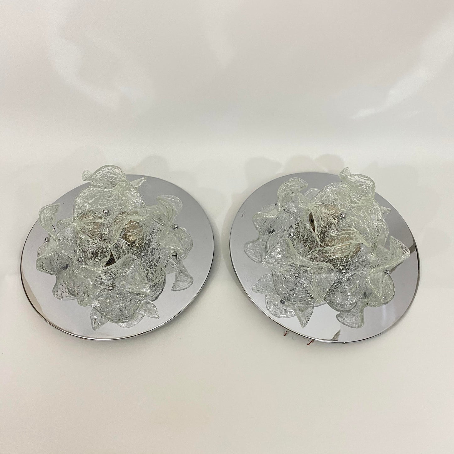 Murano Glass Petal Flush Mount Chandelier