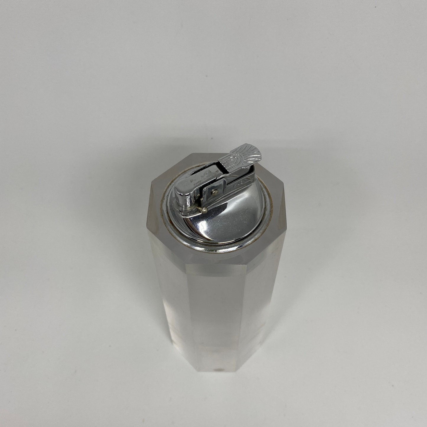Opaque Lucite Faceted Table Lighter