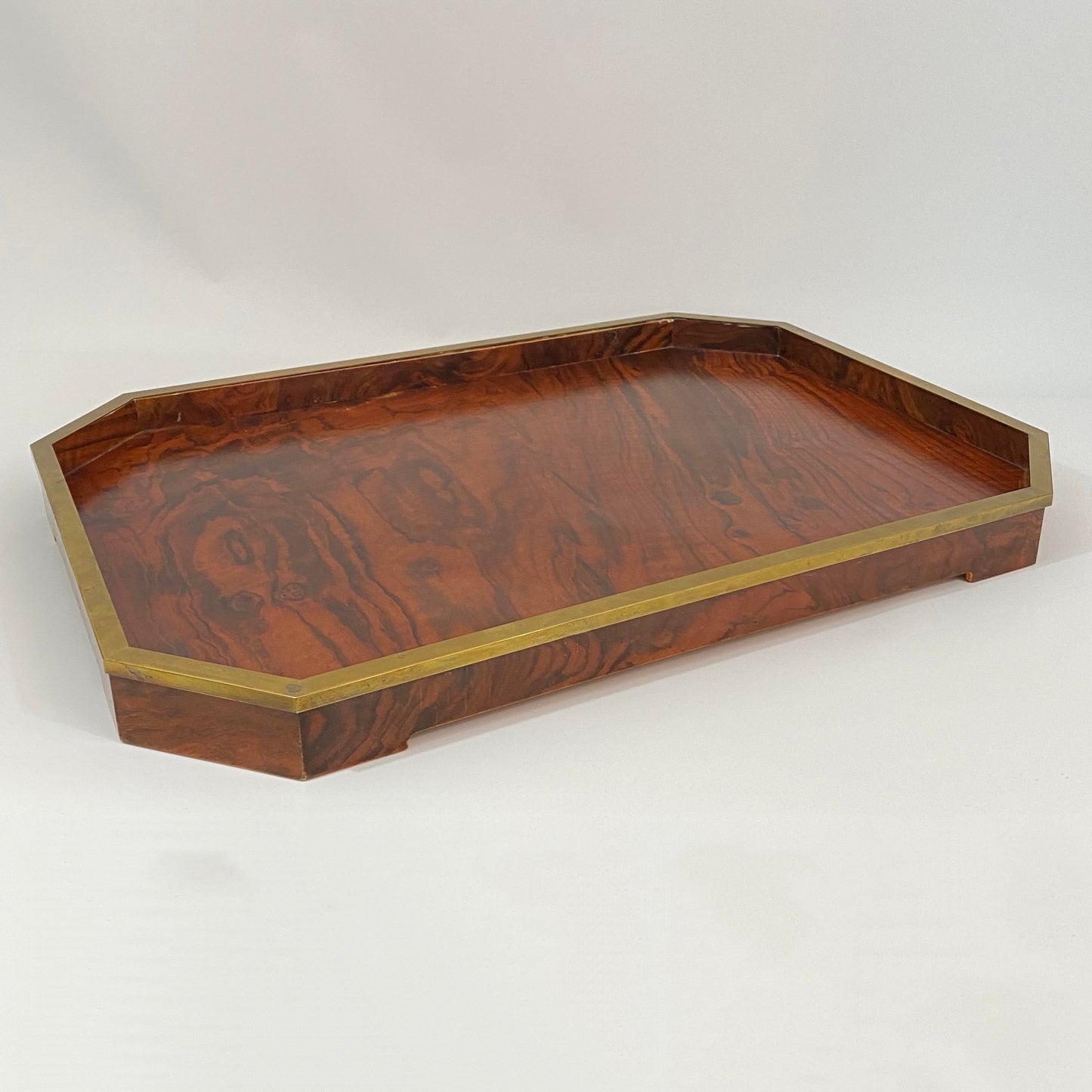 Tommaso Barbi Rosewood and Brass Tray
