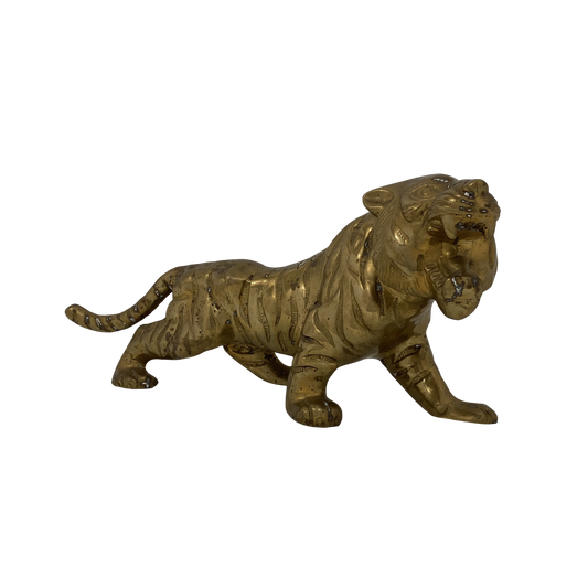 Brass Prowling Tiger Table Statue