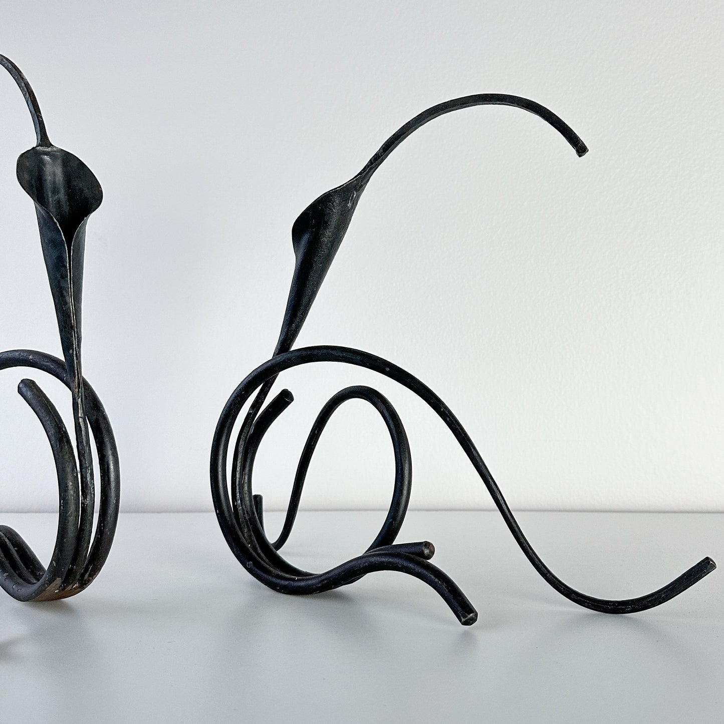 Jack Brubaker Calla Lily Iron Candle Holder- Pair