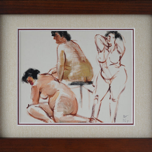 Vintage Mid 20th Century Original Nude Study Painting