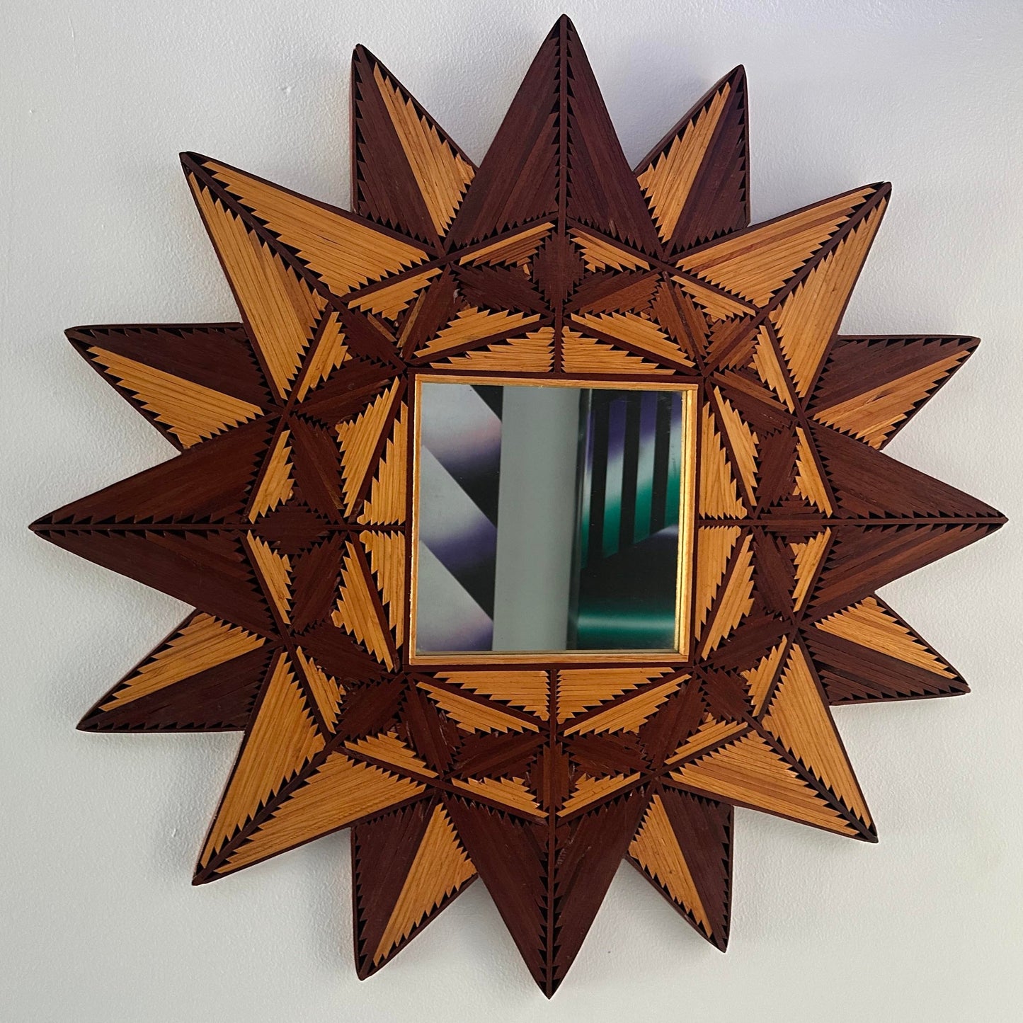 Artist Studio Tramp Art Sunburst Mirror