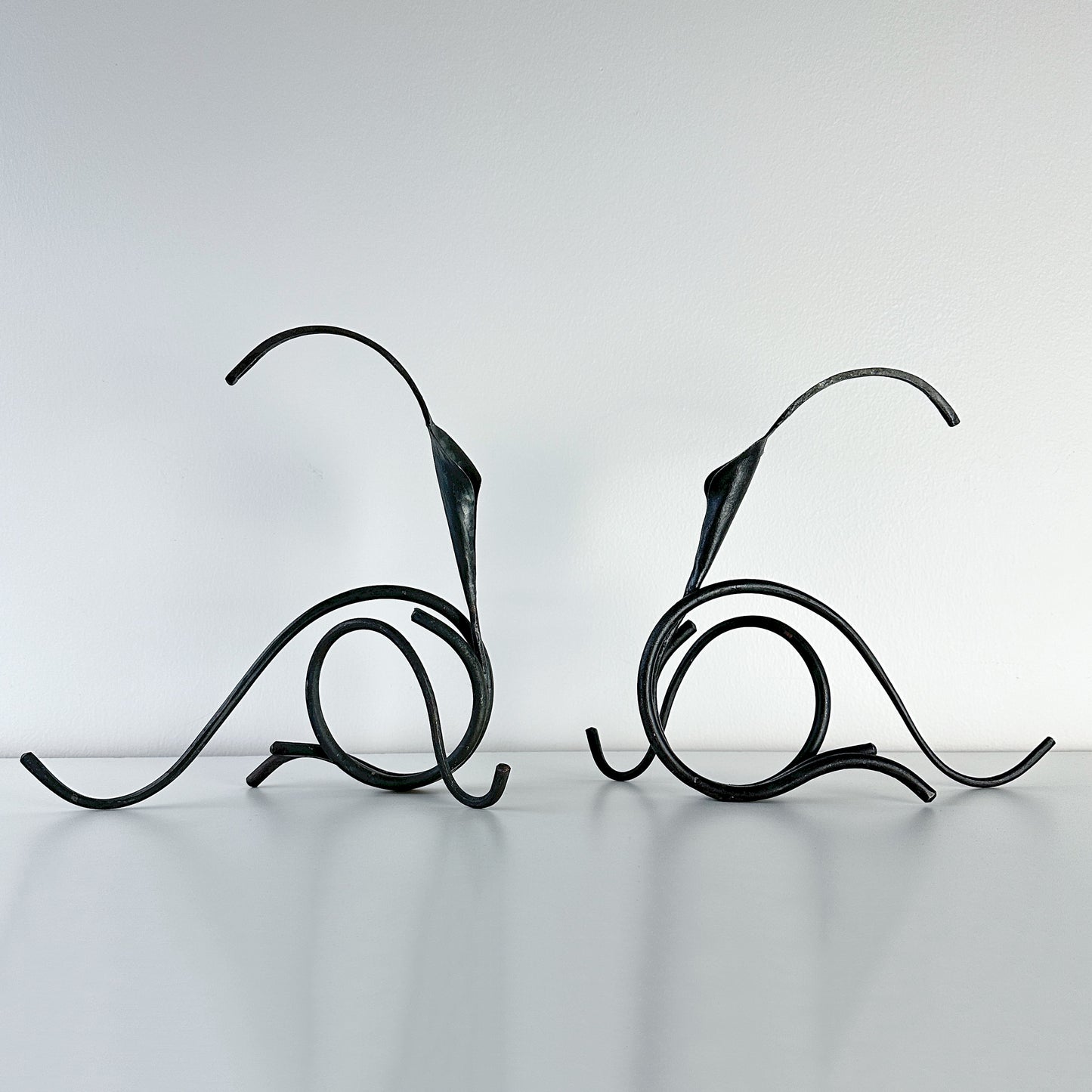 Jack Brubaker Calla Lily Iron Candle Holder- Pair