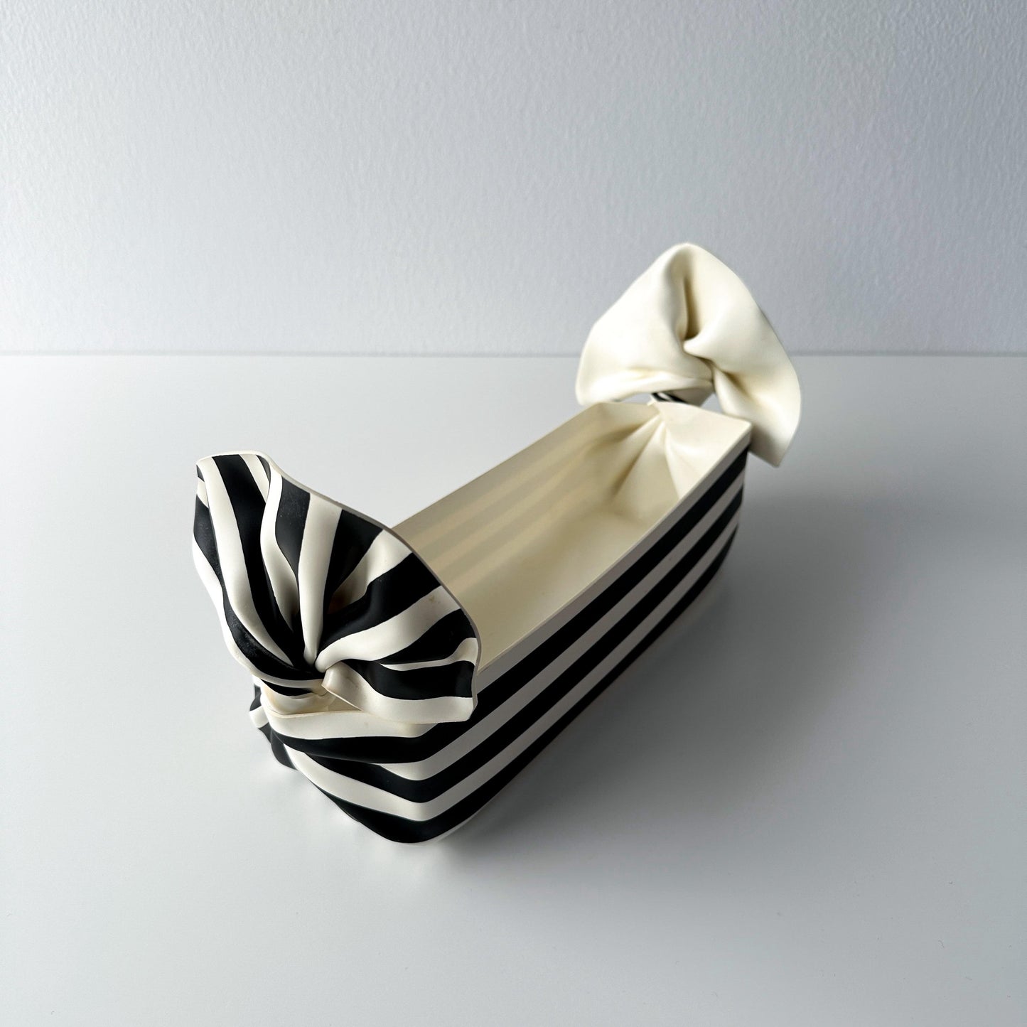 Ct Designs Molded Acrylic Striped Bow Bowl Decorative Tray