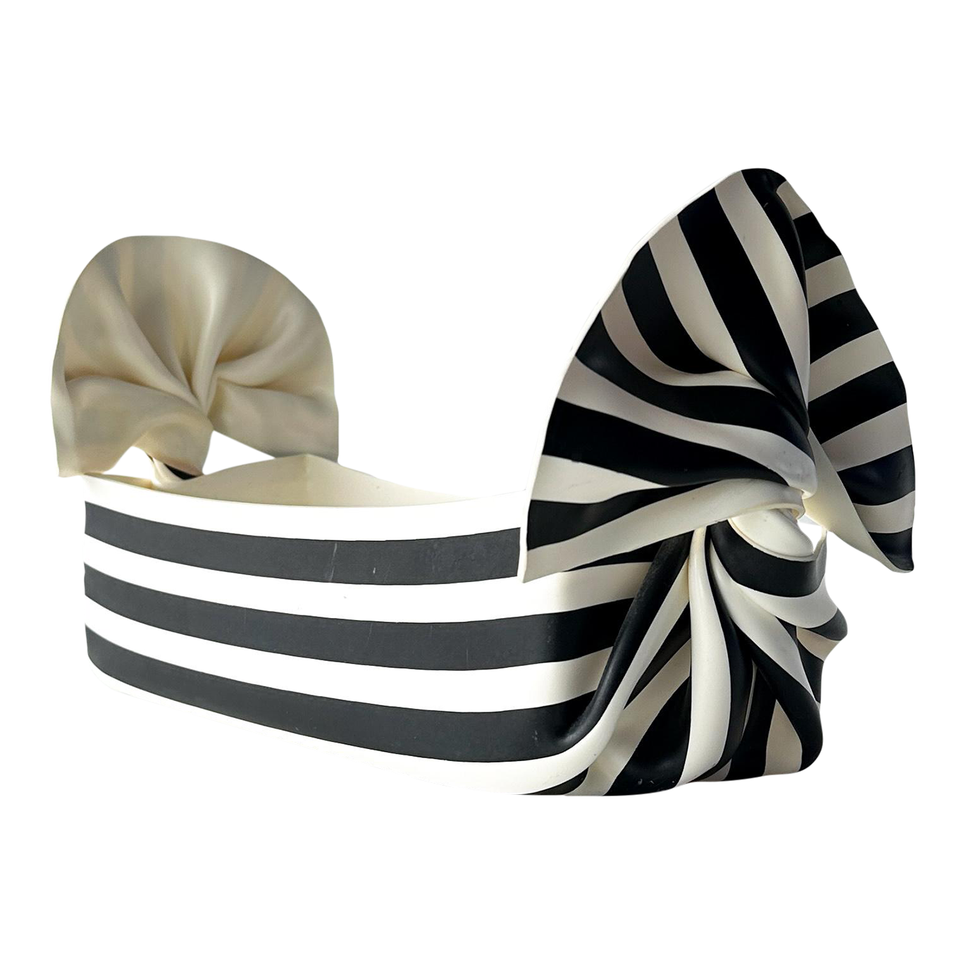 Ct Designs Molded Acrylic Striped Bow Bowl Decorative Tray