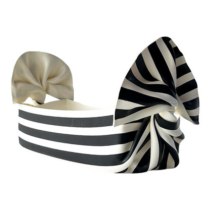 Ct Designs Molded Acrylic Striped Bow Bowl Decorative Tray