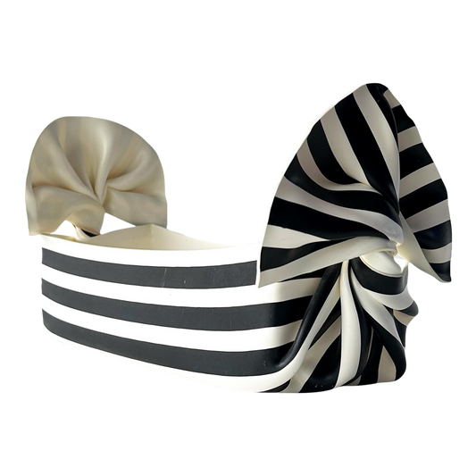 Ct Designs Molded Acrylic Striped Bow Bowl Decorative Tray