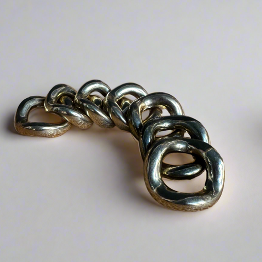 Chain Brass Napkin Rings- Set of 7