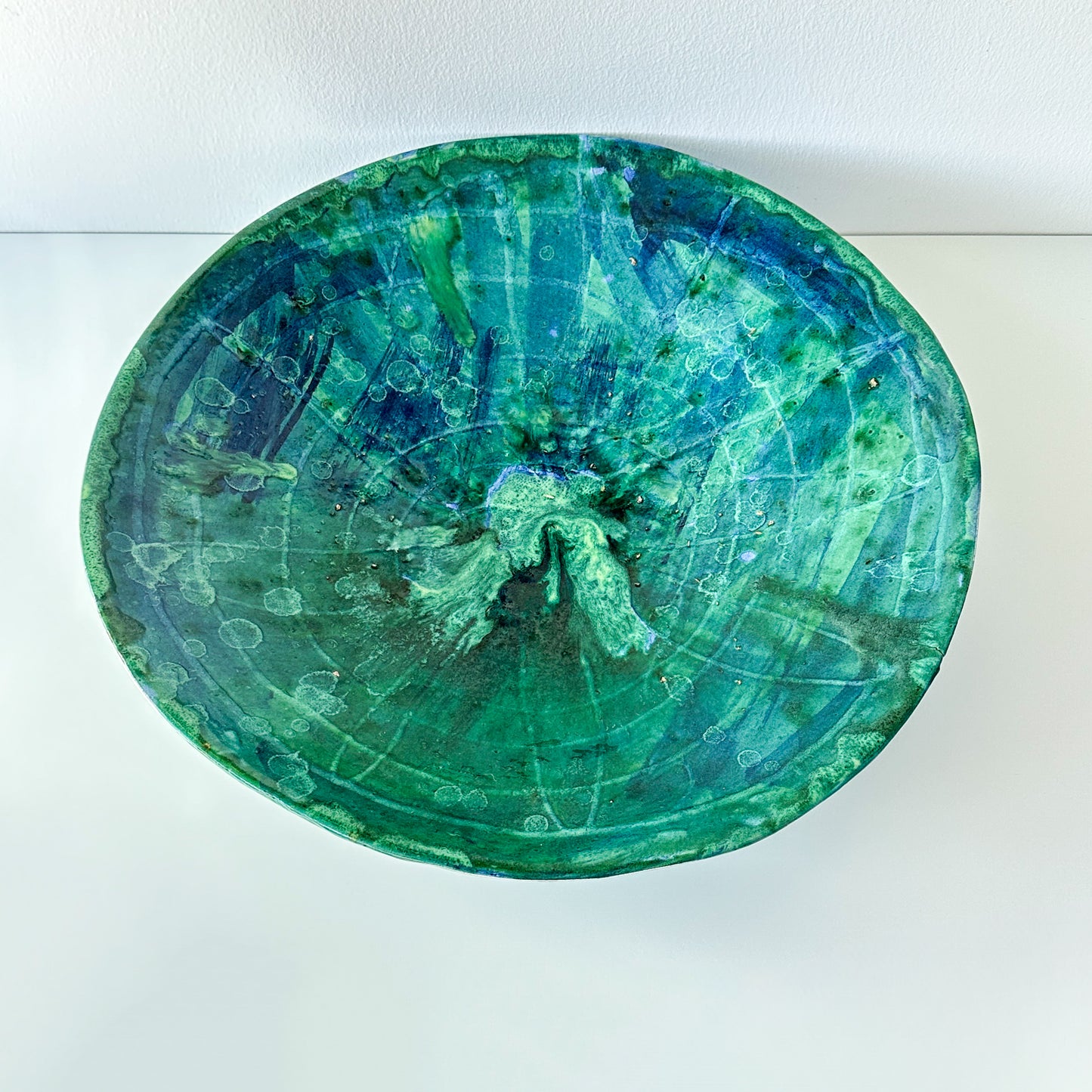 Mid 20th Century Handcrafted Ceramic Glazed Decorative Bowl