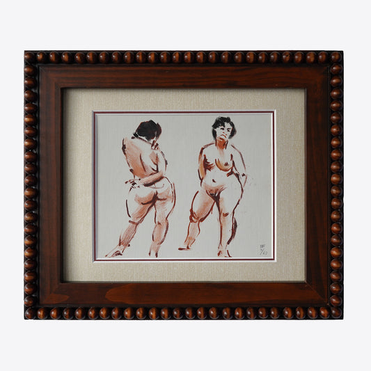 Vintage Mid 20th Century Original Nude Study Painting