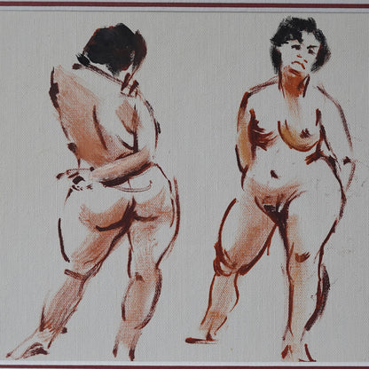 Vintage Mid 20th Century Original Nude Study Painting