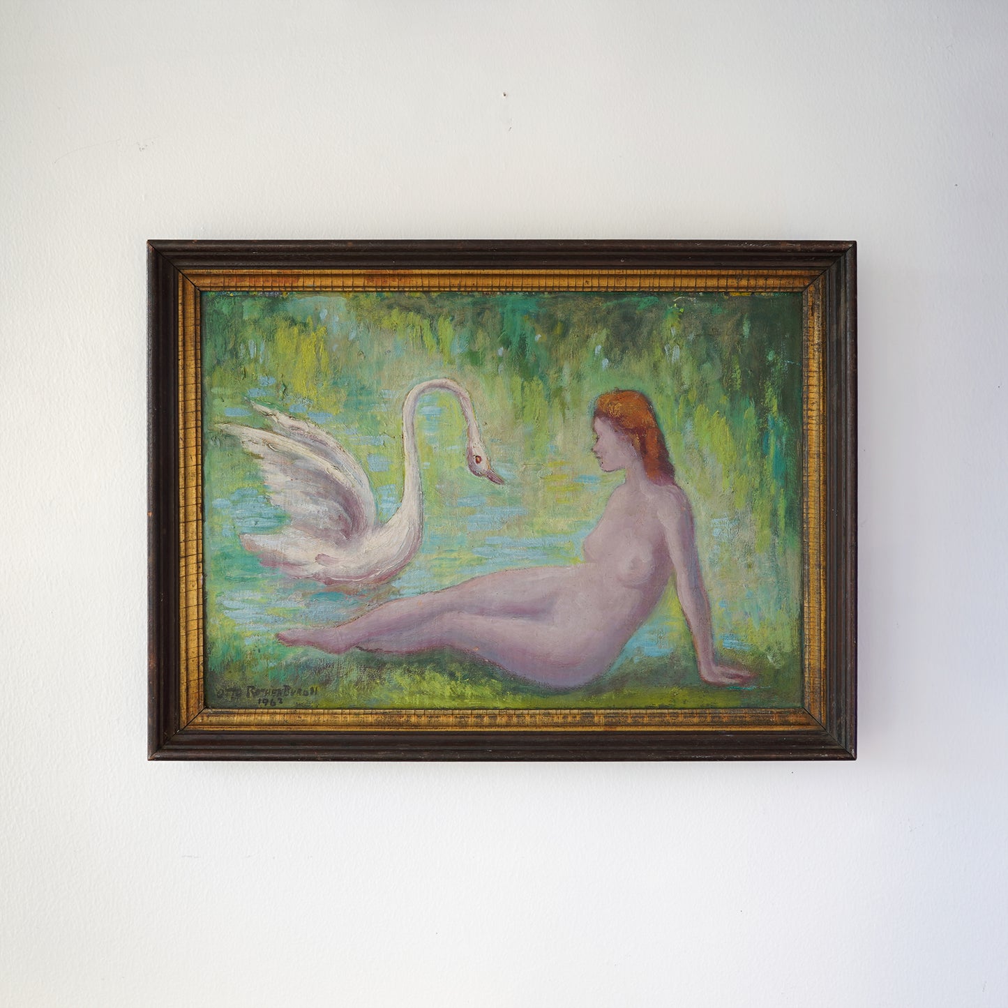 1962 Otto Rothenburgh Modernist Nude Nature Original Oil Painting
