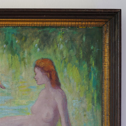 1962 Otto Rothenburgh Modernist Nude Nature Original Oil Painting